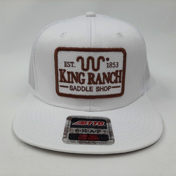 King Ranch Embroidered Patch Flat Bill Trucker Mesh Snapback Hat Cap - Picture 2 of 4